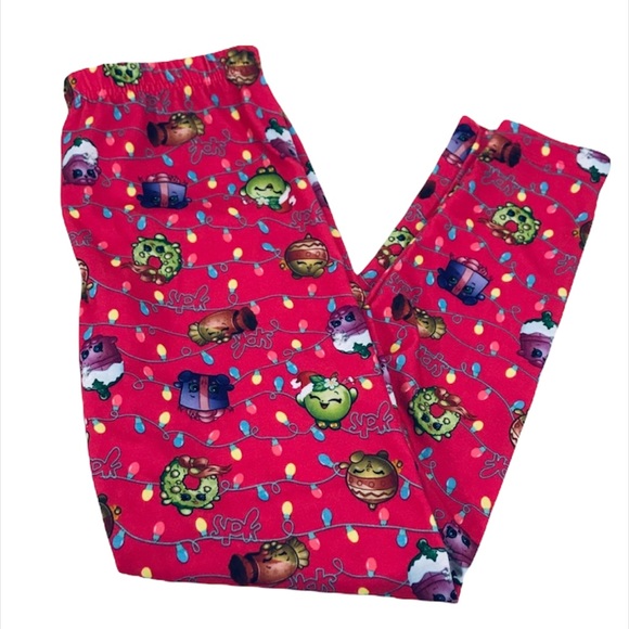 Shopkins Christmas Lights Leggings, Pink,Girls 8 - Picture 1 of 7